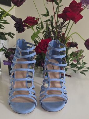 5/25$ Call It Spring Light Blue Strappy Heels